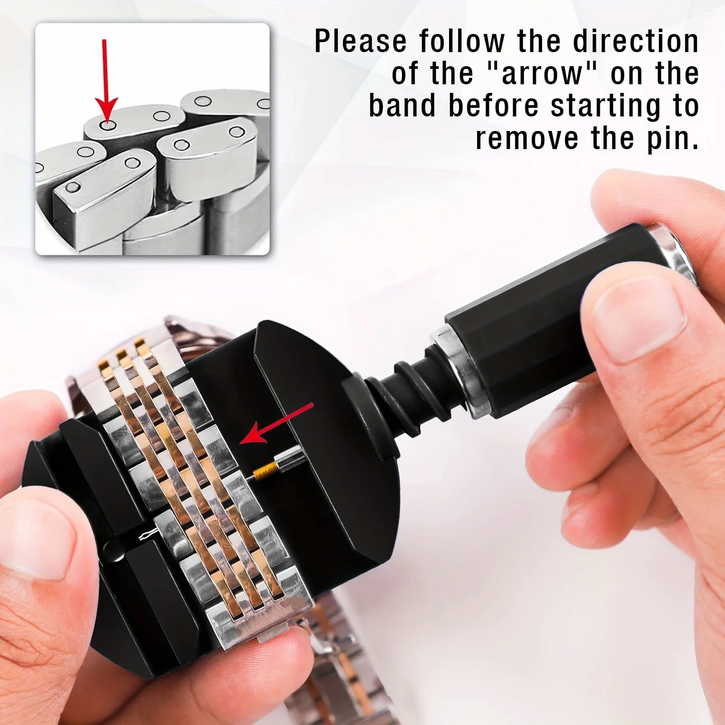 11pcs Watch Link Removal Tool Kit, Watch Band Tool Strap Chain Pin Remover Repair Tool Kit For Watch Band Strap Adjustment, Watc - Officlock